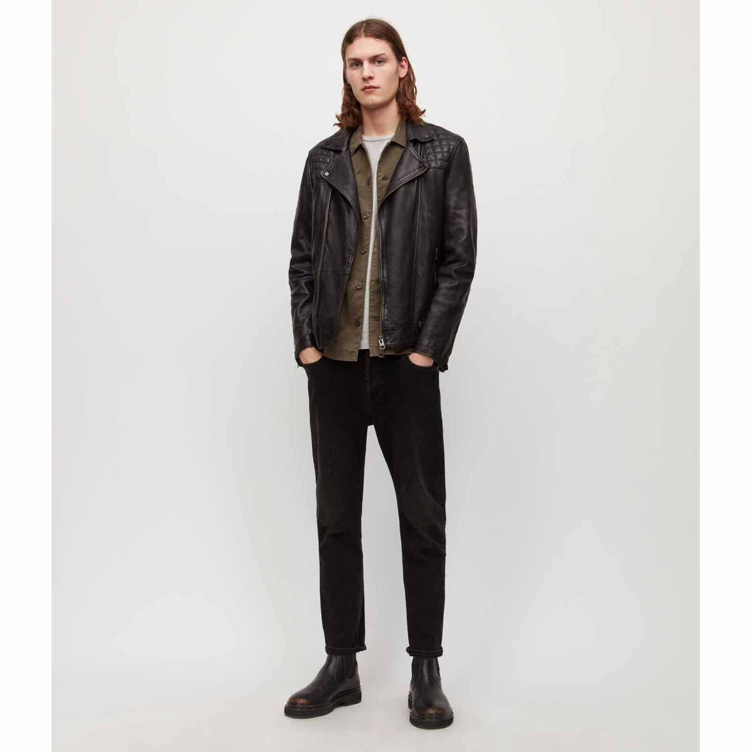 All saints conroy leather jacket mens top